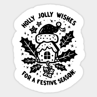 Holly Jolly Wishes for a Festive Season Sticker